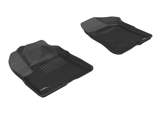 All-Weather Custom-Fit Floor Mats for Kia Sorento 7-Seats 2011-2013 with Non-Slip Backing - Black - 1st Row