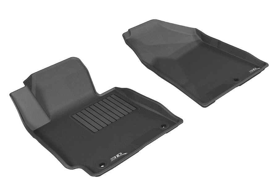 All-Weather Custom-Fit Floor Mats for Kia Forte 2014-2018 with Non-Slip Backing - Black - 1st Row