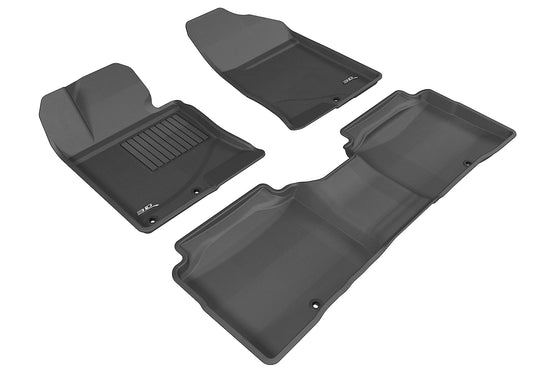 All-Weather Custom-Fit Floor Mats for Kia Optima 2011-2015 with Non-Slip Backing - Black - 1st Row 2nd Row