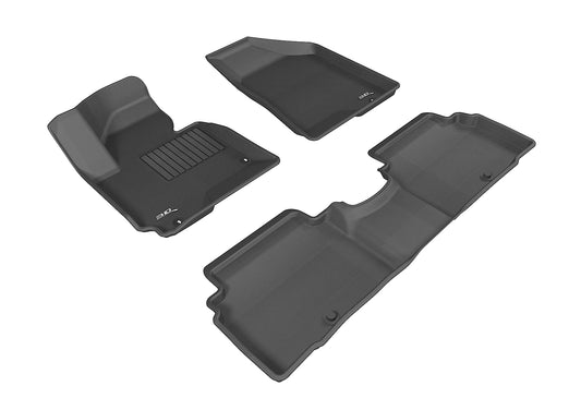 All-Weather Custom-Fit Floor Mats for Kia Sportage 2014-2016 with Non-Slip Backing - Black - 1st Row 2nd Row