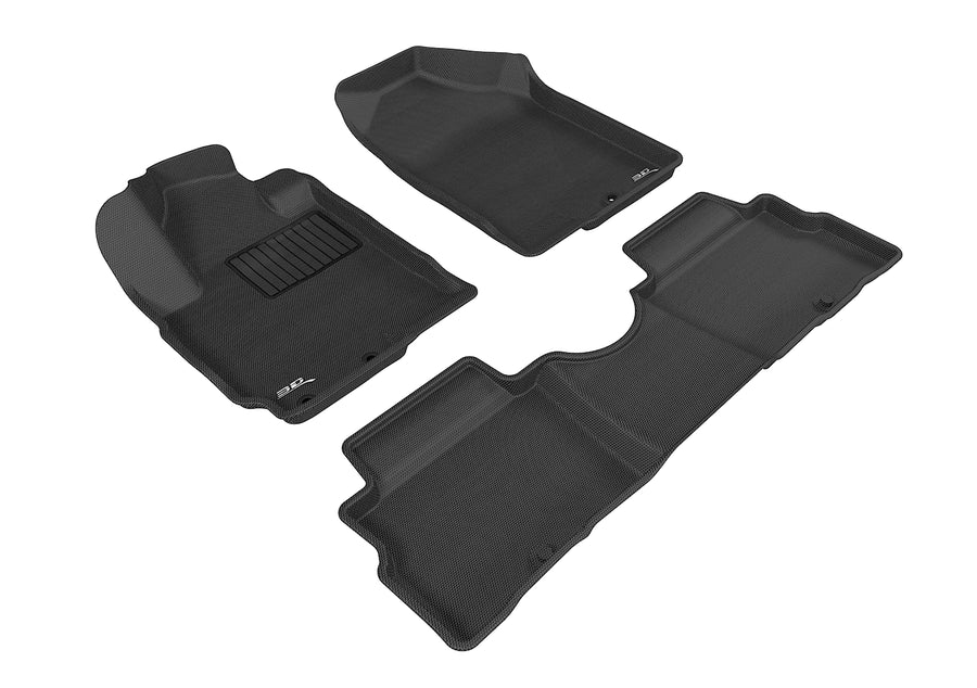 All-Weather Custom-Fit Floor Mats for Kia Soul 2011-2013 with Non-Slip Backing - Black - 1st Row 2nd Row