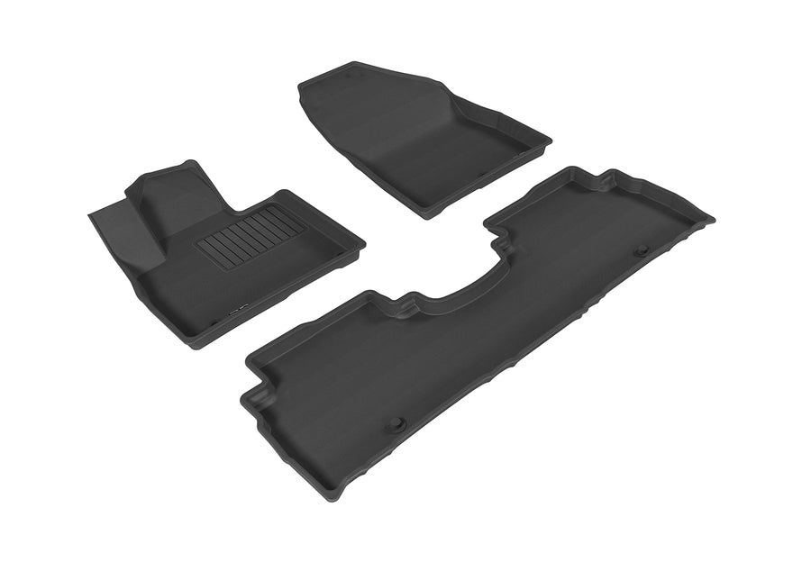 All-Weather Custom-Fit Floor Mats for Kia Sorento 5-Seat 2016-2020 with Non-Slip Backing - Black - 1st Row 2nd Row