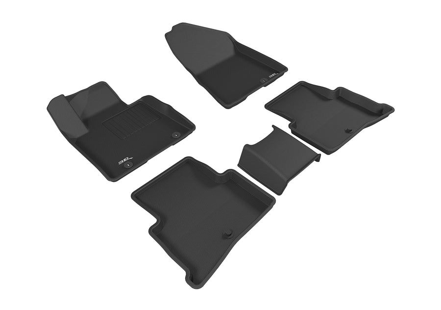 All-Weather Custom-Fit Floor Mats for Kia Sportage 2017-2022 with Non-Slip Backing - Black - 1st Row 2nd Row