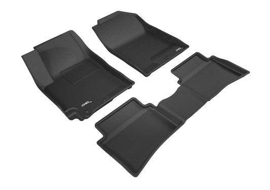 All-Weather Custom-Fit Floor Mats for Kia Rio 2018-2023 with Non-Slip Backing - Black - 1st Row 2nd Row