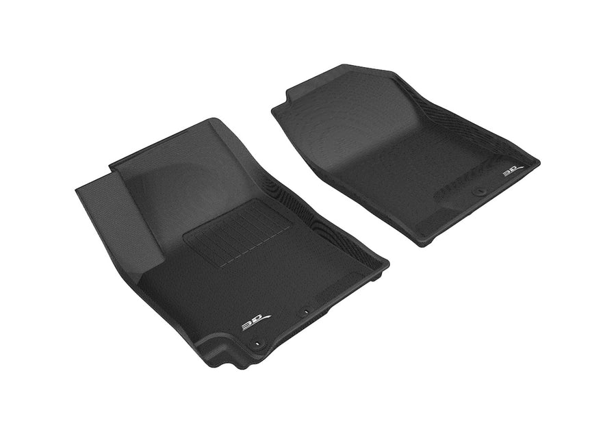 All-Weather Custom-Fit Floor Mats for Kia Rio 2018-2023 with Non-Slip Backing - Black - 1st Row