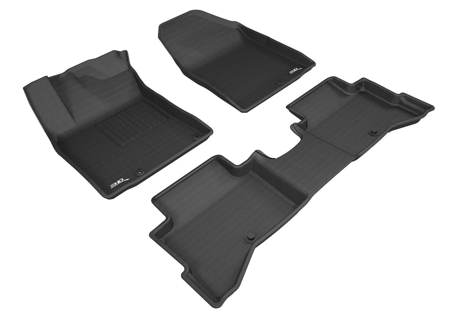 All-Weather Custom-Fit Floor Mats for Kia Niro 2017-2022 with Non-Slip Backing - Black - 1st Row 2nd Row