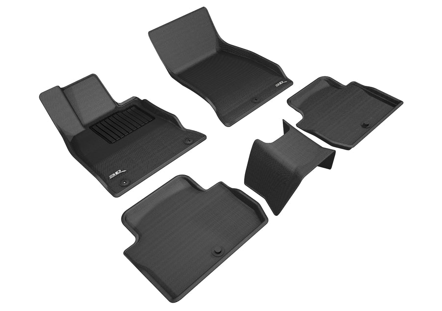 All-Weather Custom-Fit Floor Mats for Kia Stinger Rwd 2018-2024 with Non-Slip Backing - Black - 1st Row 2nd Row