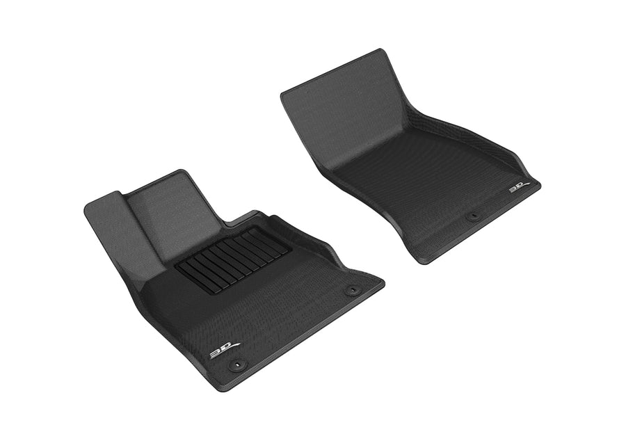 All-Weather Custom-Fit Floor Mats for Kia Stinger Rwd 2018-2024 with Non-Slip Backing - Black - 1st Row