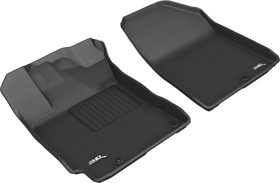 All-Weather Custom-Fit Floor Mats for Kia Forte 2019-2024 with Non-Slip Backing - Black - 1st Row
