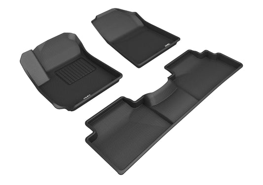 All-Weather Custom-Fit Floor Mats for Kia Soul 2020-2025 with Non-Slip Backing - Black - 1st Row 2nd Row