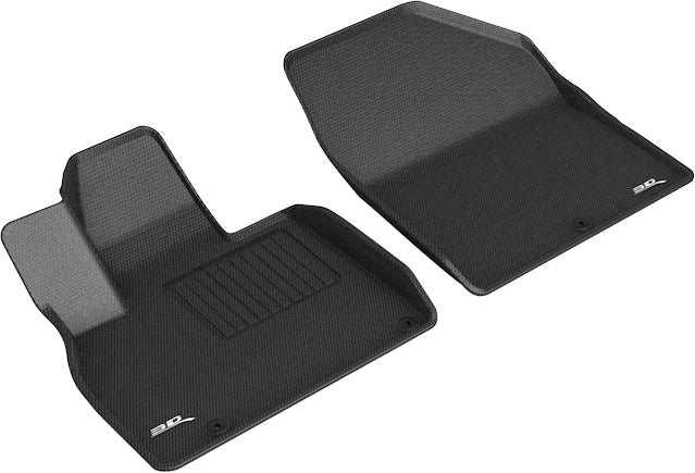 All-Weather Custom-Fit Floor Mats for Kia Telluride 2020-2025 with Non-Slip Backing - Black - 1st Row