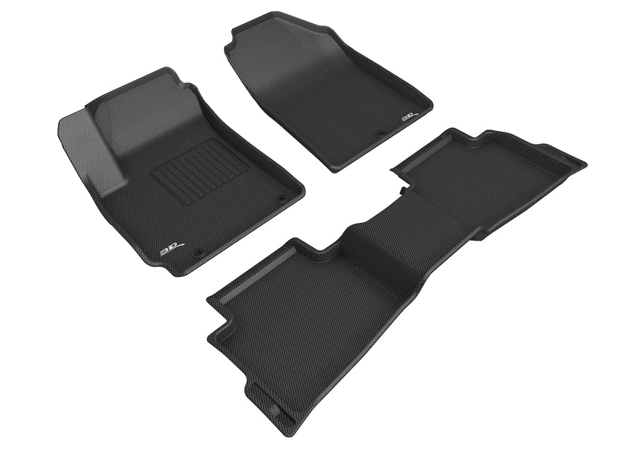 All-Weather Custom-Fit Floor Mats for Kia Seltos 2021-2025 with Non-Slip Backing - Black - 1st Row 2nd Row