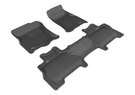 All-Weather Custom-Fit Floor Mats for Lincoln Navigator 2011-2017 with Non-Slip Backing - Black - 1st Row 2nd Row