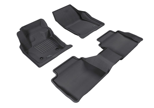 All-Weather Custom-Fit Floor Mats for Lincoln Mkz 2013-2016 with Non-Slip Backing - Black - 1st Row 2nd Row