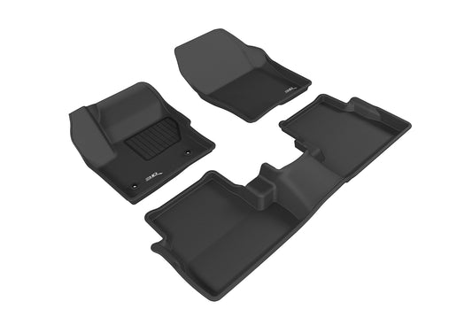 All-Weather Custom-Fit Floor Mats for Lincoln Mkc 2015-2016 with Non-Slip Backing - Black - 1st Row 2nd Row