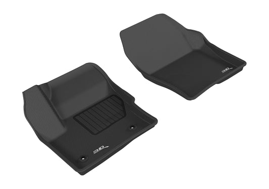 All-Weather Custom-Fit Floor Mats for Lincoln Mkc 2015-2016 with Non-Slip Backing - Black - 1st Row