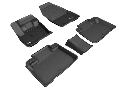 All-Weather Custom-Fit Floor Mats for Lincoln Nautilus / Mkx 2019-2023 with Non-Slip Backing - Black - 1st Row 2nd Row