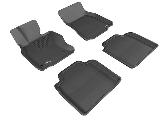 All-Weather Custom-Fit Floor Mats for Lexus Ls600Hl 2008-2011 with Non-Slip Backing - Black - 1st Row 2nd Row