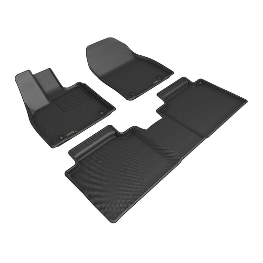 All-Weather Custom-Fit Floor Mats For Lexus Rz 2023-2025 Black Kagu With Non-Slip Backing - Black - 1St Row 2Nd Row