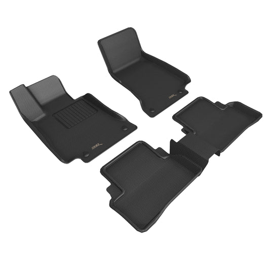 All-Weather Custom-Fit Floor Mats for Mercedes-Benz Amg Gt 4-Door 2019-2025 with Non-Slip Backing - Black - 1st Row 2nd Row