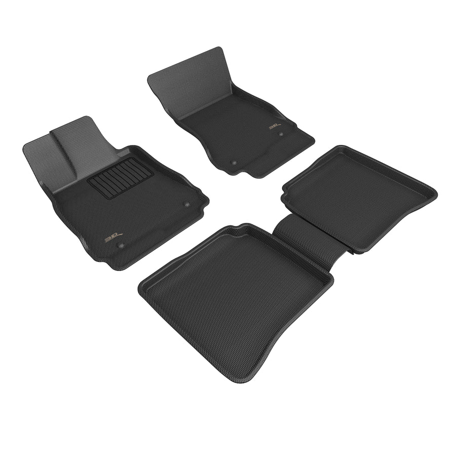 All-Weather Custom-Fit Floor Mats for Mercedes-Benz S-Class (W221) 2007-2013 with Non-Slip Backing - Black - 1st Row 2nd Row