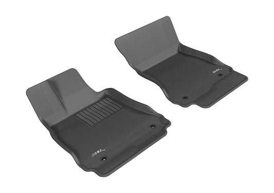 All-Weather Custom-Fit Floor Mats for Mercedes-Benz S-Class (W221) 2007-2013 with Non-Slip Backing - Black - 1st Row