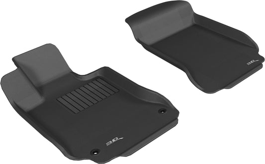 All-Weather Custom-Fit Floor Mats for Mercedes-Benz C-Class (W204) Sedan/Coupe 2008-2015 with Non-Slip Backing - Black - 1st Row