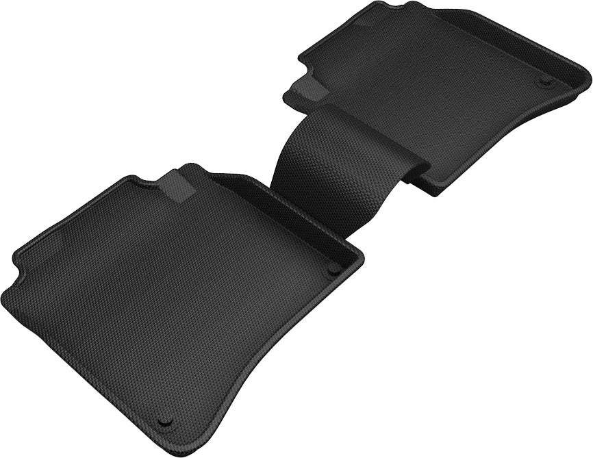 All-Weather Custom-Fit Floor Mats for Mercedes-Benz S-Class Sedan (W222) 2014-2020 with Non-Slip Backing - Black - 2nd Row