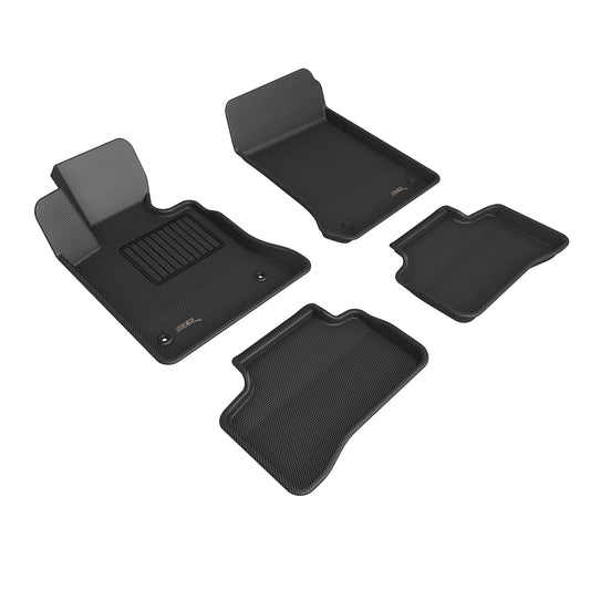 All-Weather Custom-Fit Floor Mats for Mercedes-Benz Glk-Class 2009-2012 with Non-Slip Backing - Black - 1st Row 2nd Row