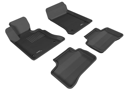 All-Weather Custom-Fit Floor Mats for Mercedes-Benz Glk-Class 2013-2015 with Non-Slip Backing - Black - 1st Row 2nd Row