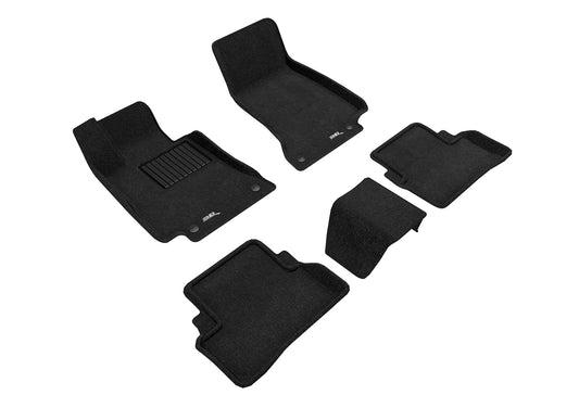 All-Weather Custom-Fit Floor Mats for Mercedes-Benz E-Class Sedan 2017-2023 with Non-Slip Backing - Black - 1st Row 2nd Row