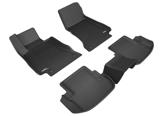 All-Weather Custom-Fit Floor Mats for Mercedes-Benz E-Class Coupe (C238) 2018-2023 with Non-Slip Backing - Black - 1st Row 2nd Row