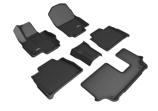 All-Weather Custom-Fit Floor Mats for Mercedes-Benz Gle-Class 2020-2025 with Non-Slip Backing - Black - 1st Row 2nd Row 3rd Row