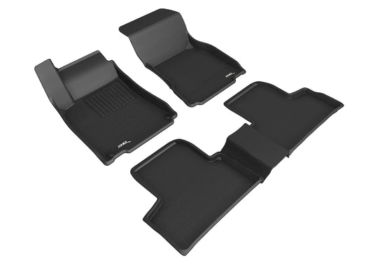 All-Weather Custom-Fit Floor Mats for Mercedes-Benz Glb-Class 2020-2025 with Non-Slip Backing - Black - 1st Row 2nd Row