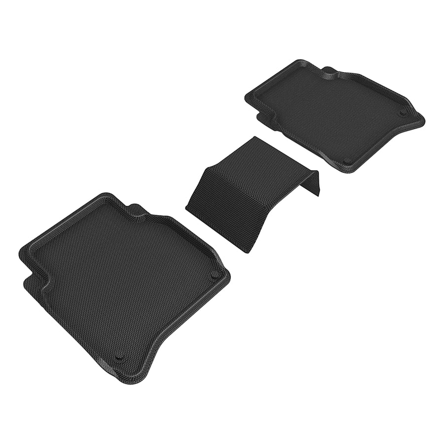 All-Weather Custom-Fit Floor Mats for Mercedes-Benz S Class L 2021-2025 with Non-Slip Backing - Black - 2nd Row