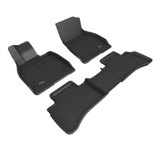 All-Weather Custom-Fit Floor Mats for Mercedes-Benz Eqs Sedan 2022-2025 with Non-Slip Backing - Black - 1st Row 2nd Row
