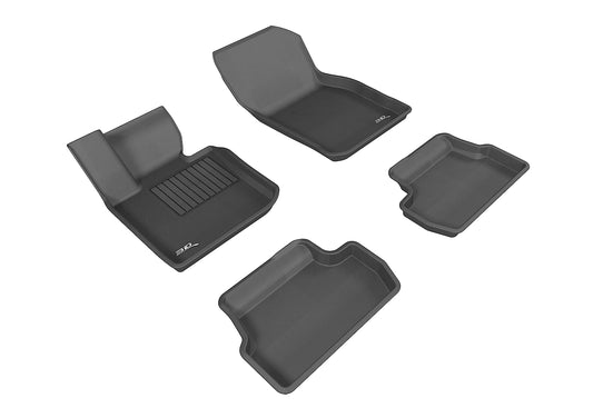 All-Weather Custom-Fit Floor Mats for Mini Cooper 2014-2024 with Non-Slip Backing - Black - 1st Row 2nd Row