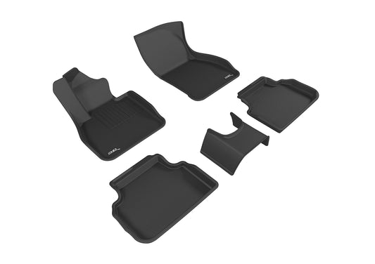 All-Weather Custom-Fit Floor Mats for Mini Clubman 2016-2024 with Non-Slip Backing - Black - 1st Row 2nd Row