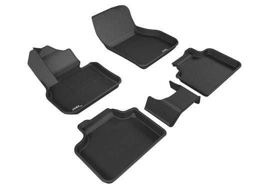 All-Weather Custom-Fit Floor Mats for Mini Countryman 2017-2024 with Non-Slip Backing - Black - 1st Row 2nd Row