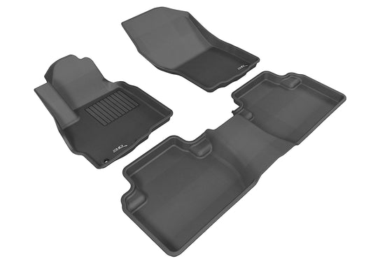 All-Weather Custom-Fit Floor Mats for Mitsubishi Outlander 2011-2020 with Non-Slip Backing - Black - 1st Row 2nd Row