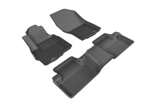 All-Weather Custom-Fit Floor Mats For Mitsubishi Outlander Sport 2011-2025 With Non-Slip Backing - Black - 1St Row 2Nd Row