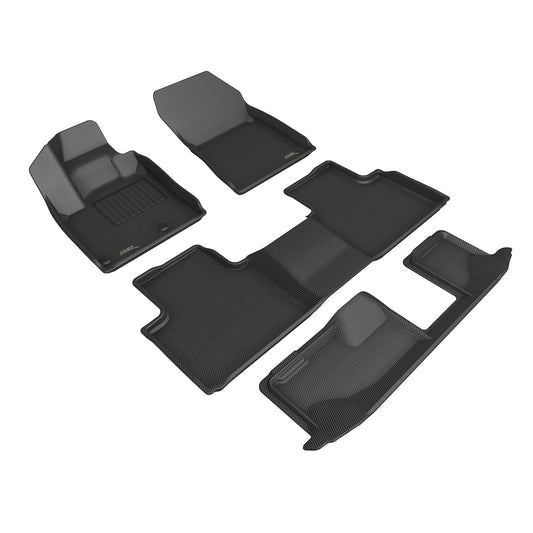 All-Weather Custom-Fit Floor Mats For Mitsubishi Outlander 2022-2025 With Non-Slip Backing - Black - 1St Row 2Nd Row 3Rd Row