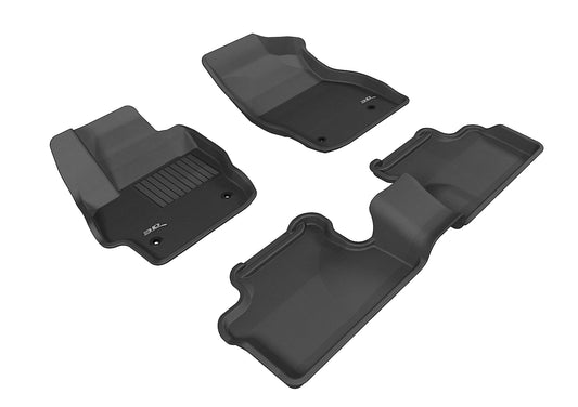 All-Weather Custom-Fit Floor Mats for Mazda Mazda3 2010-2013 with Non-Slip Backing - Black - 1st Row 2nd Row
