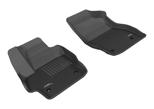 All-Weather Custom-Fit Floor Mats for Mazda Mazda3 2010-2013 with Non-Slip Backing - Black - 1st Row
