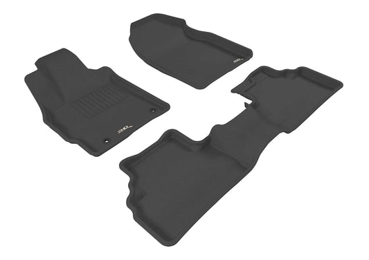 All-Weather Custom-Fit Floor Mats for Mazda Cx-7 2007-2012 with Non-Slip Backing - Black - 1st Row 2nd Row