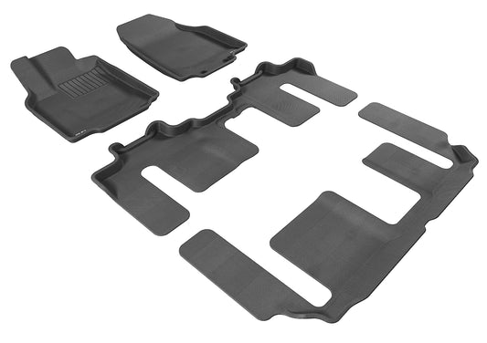 All-Weather Custom-Fit Floor Mats for Mazda Cx-9 2007-2015 with Non-Slip Backing - Black - 1st Row 2nd Row 3rd Row