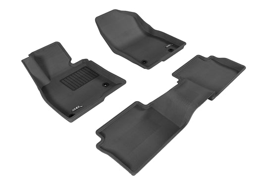 All-Weather Custom-Fit Floor Mats for Mazda Mazda3 2014-2018 with Non-Slip Backing - Black - 1st Row 2nd Row