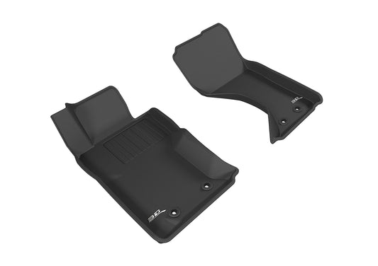 All-Weather Custom-Fit Floor Mats for Mazda/ Fiat Mx-5 Miata / 124 Spider 2016-2024 with Non-Slip Backing - Black - 1st Row