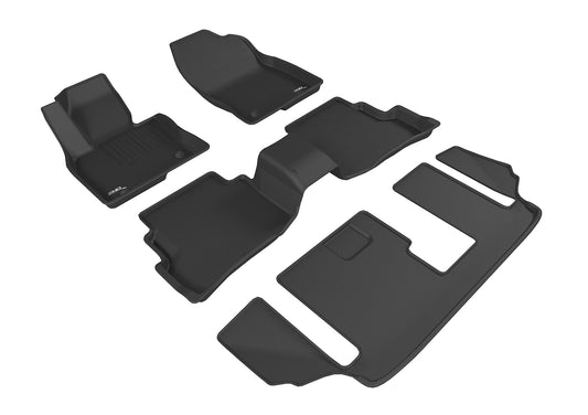 All-Weather Custom-Fit Floor Mats for Mazda Cx-9 7-Seats 2016-2023 with Non-Slip Backing - Black - 1st Row 2nd Row 3rd Row