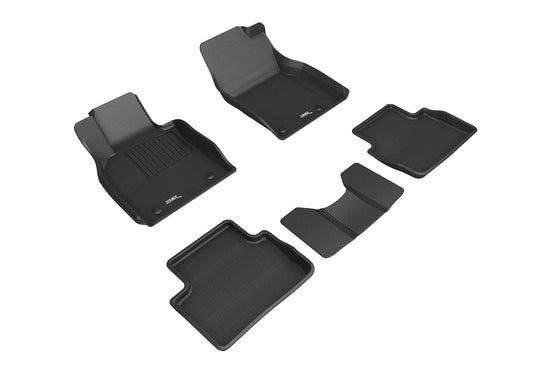 All-Weather Custom-Fit Floor Mats for Mazda Mazda3 / Cx-30 2019-2025 with Non-Slip Backing - Black - 1st Row 2nd Row